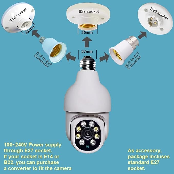 Security Camera with LED Lights – 1080p HD, Motion Detection, Night Vision, WiFi Control