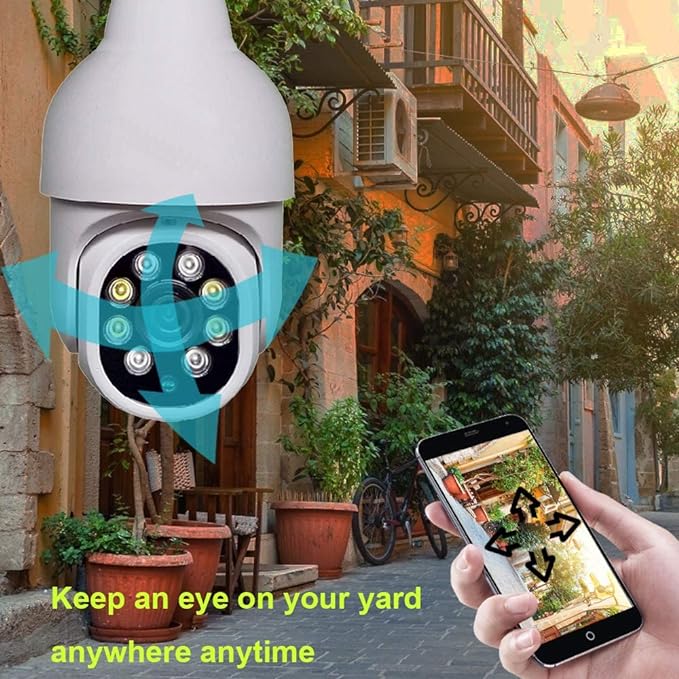 Security Camera with LED Lights – 1080p HD, Motion Detection, Night Vision, WiFi Control