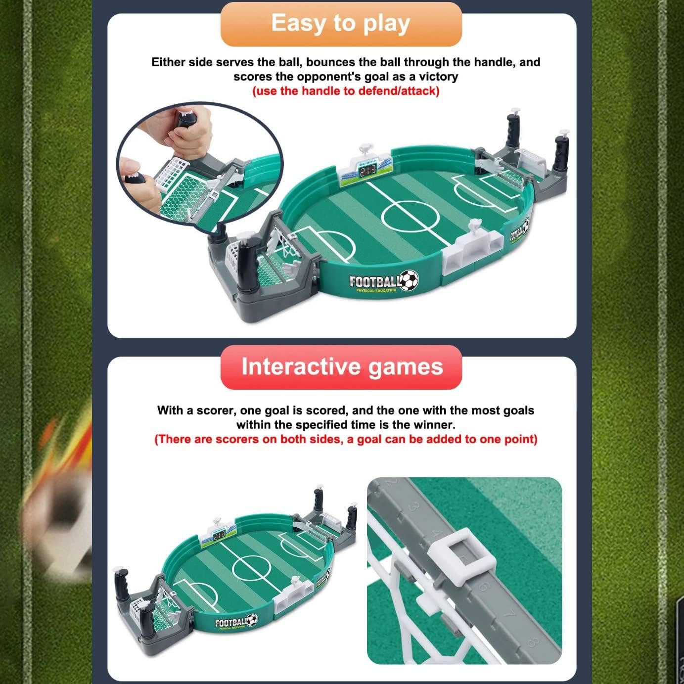 Mini Football Table Game – Compact Foosball Table for Kids & Adults (Portable, Fun Indoor Game)