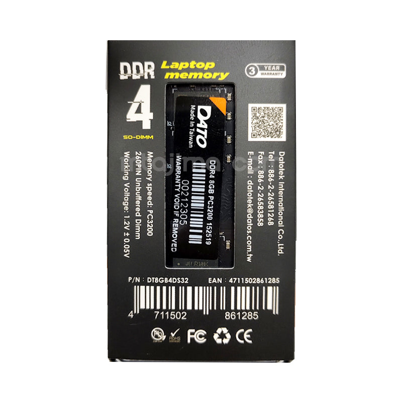 DATO DDR4 8GB RAM 3200MHz – High-Performance & Speed Laptop Memory Upgrade